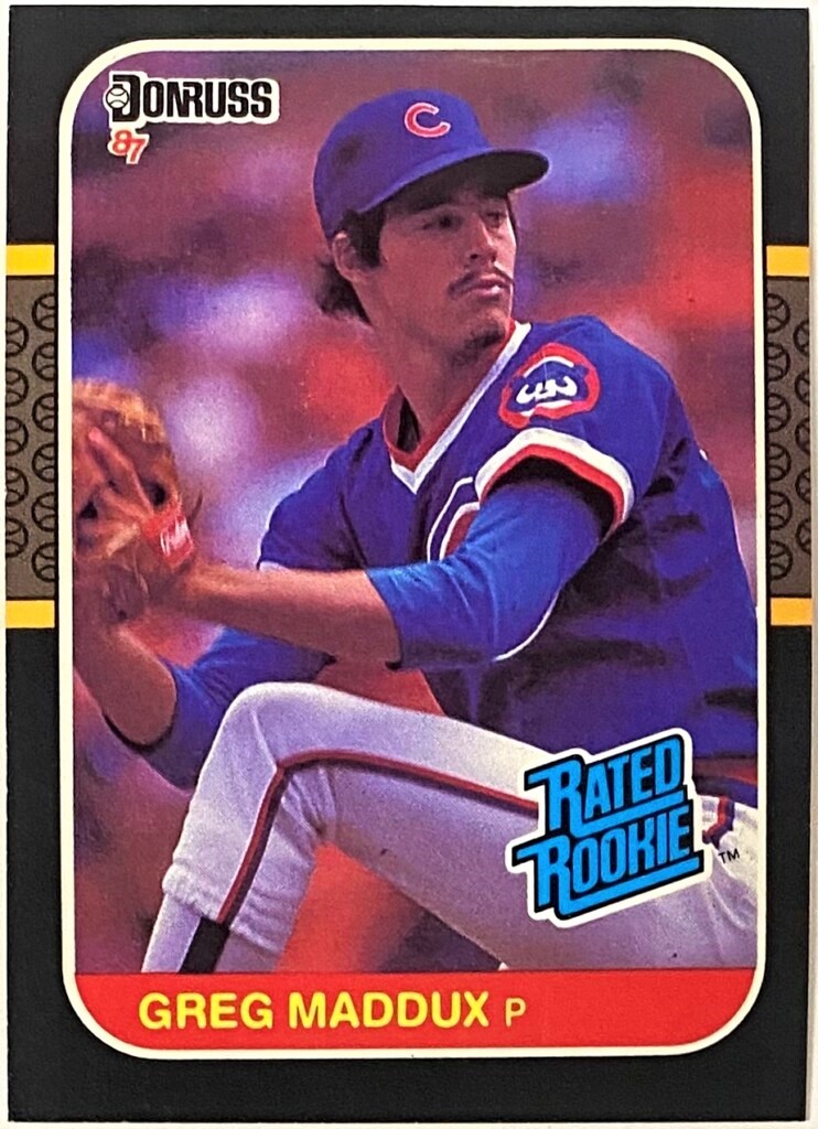 Greg Maddux Donruss Chicago Cubs Baseball Rated Rookie Card Hof