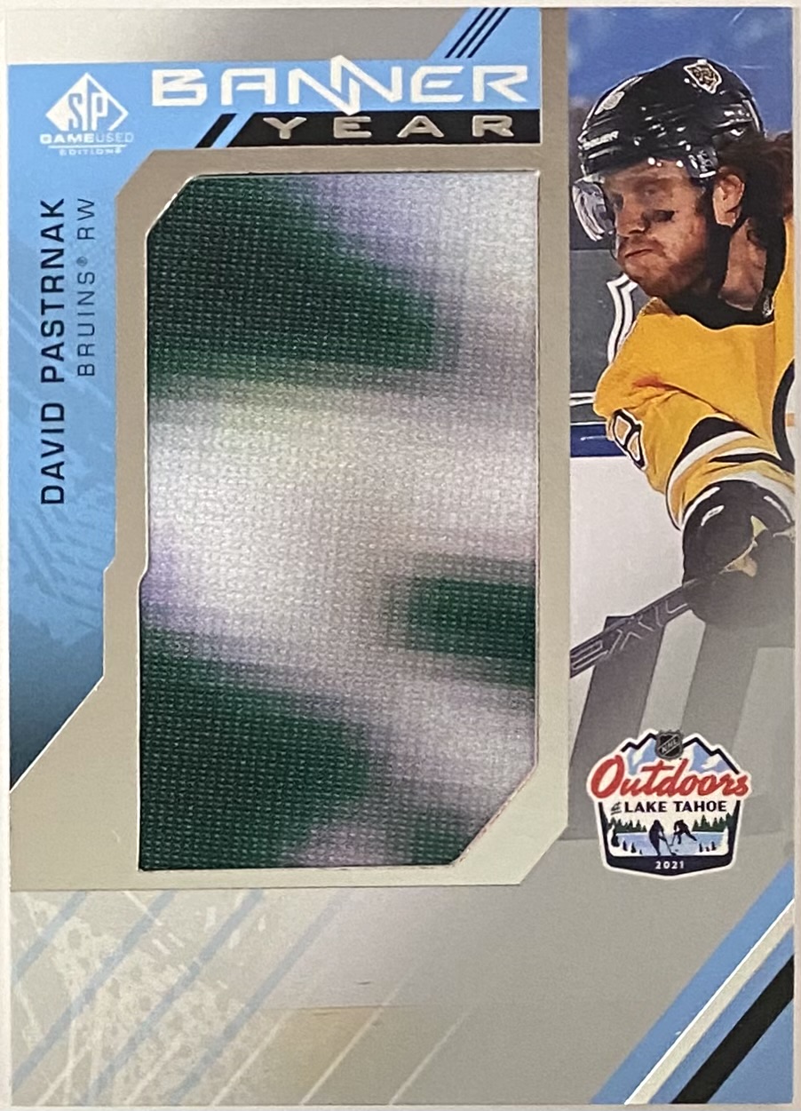 David Pastrnak 2021 22 Upper Deck SP Game Used Boston Bruins Hockey