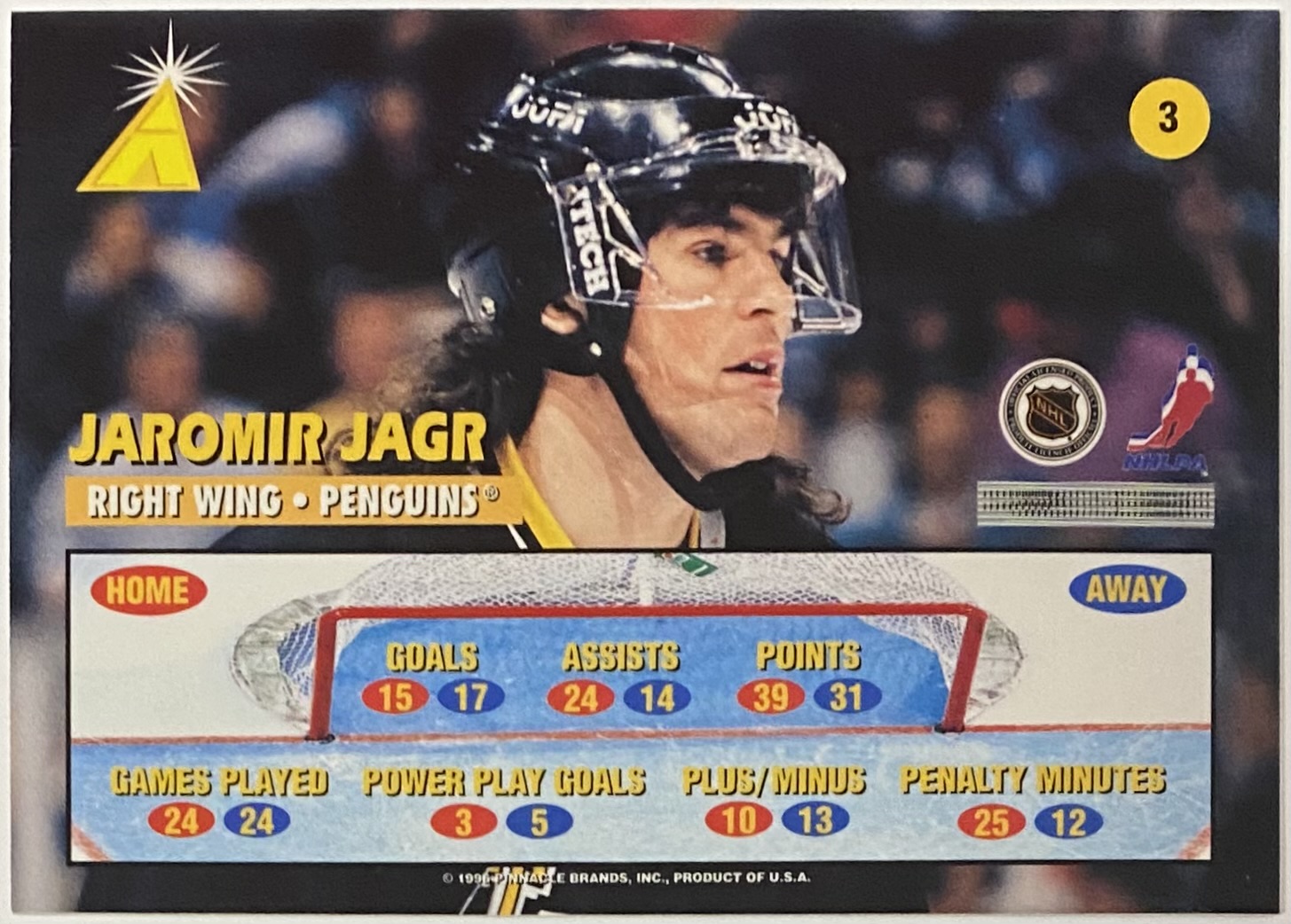 Jaromir Jagr Pinnacle Zenith Pittsburgh Penguins Hockey Card