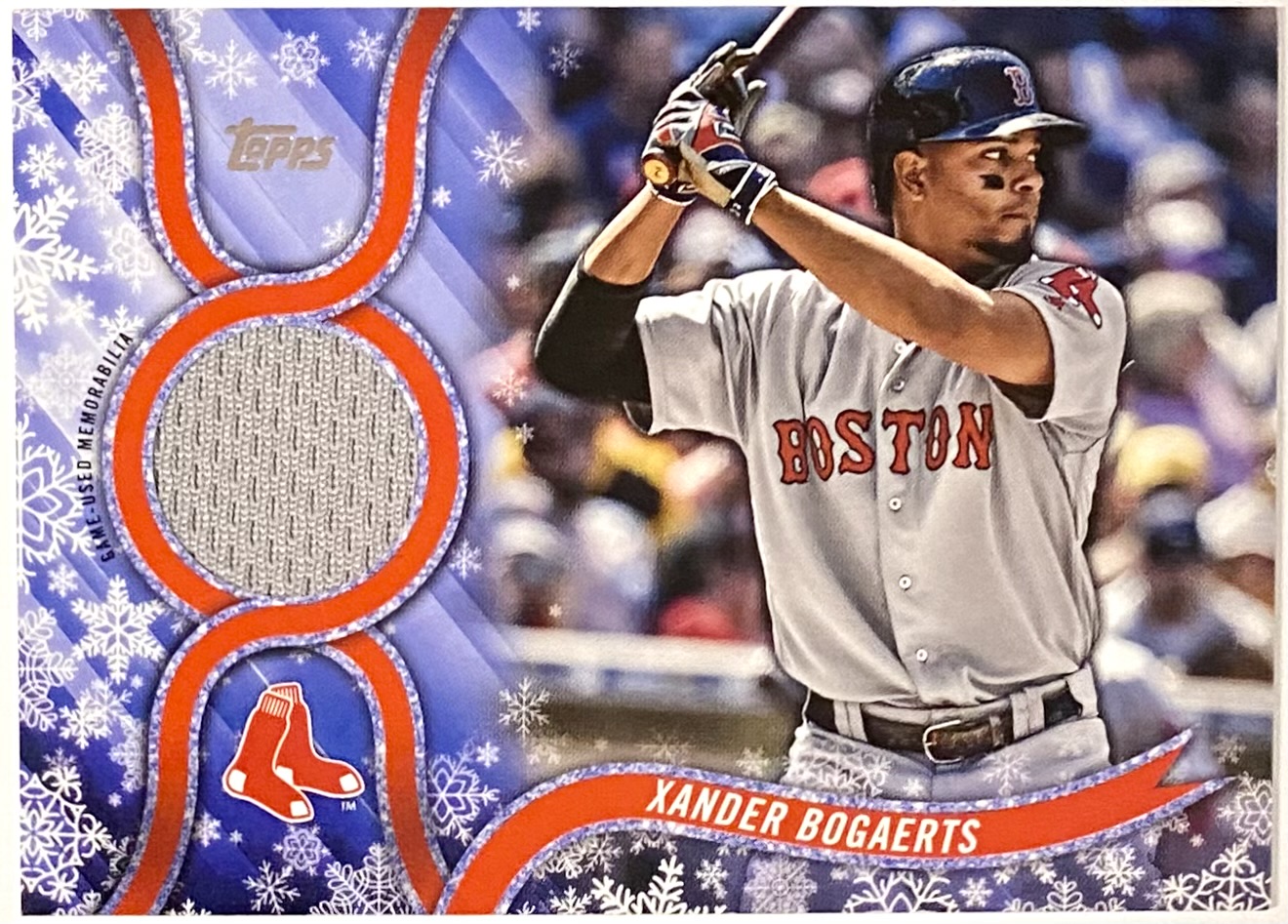 Xander Bogaerts 2018 Topps Boston Red Sox Baseball Holiday Card W Piece