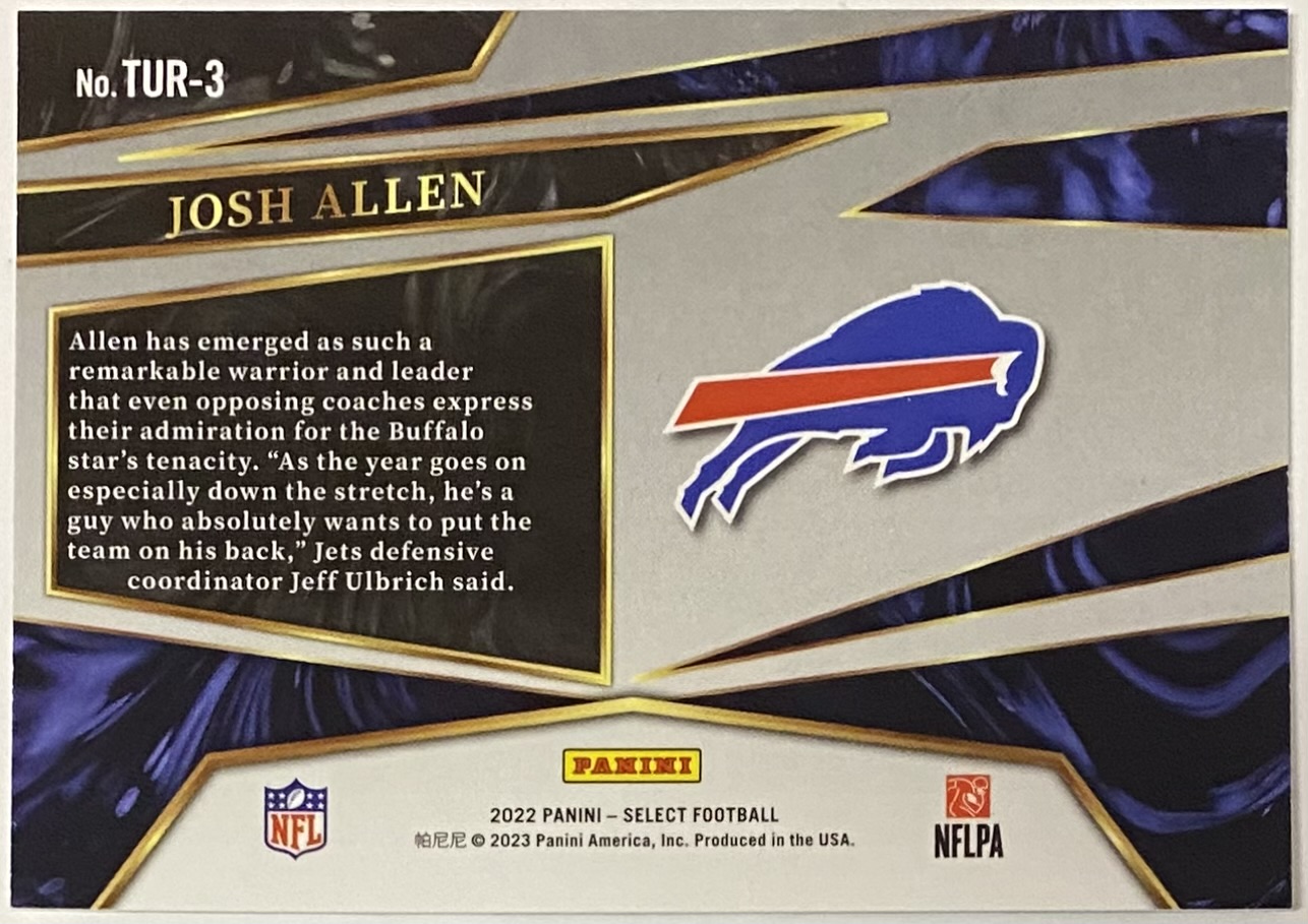 Josh Allen Panini Select Football Buffalo Bills Turbocharged Card