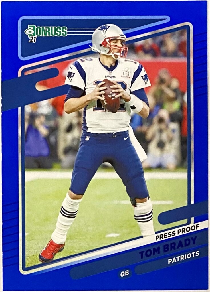 Tom Brady 2021 Panini Donruss Football New England Patriots Blue Press