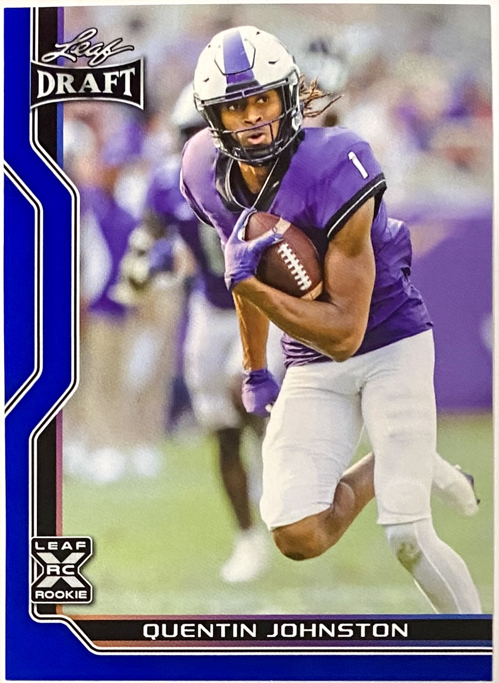 Quentin Johnston 2022 Leaf Draft TCU Horned Frogs Football Blue Rookie ...