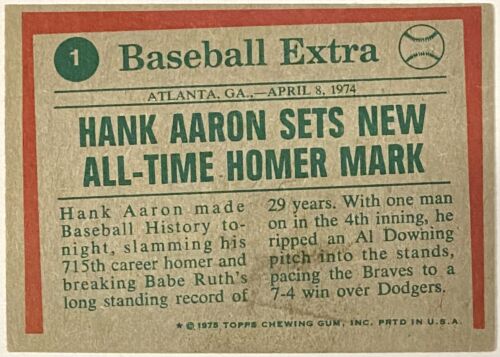 Street and Smith's 1974 Baseball Yearbook Hank Aaron Atlanta