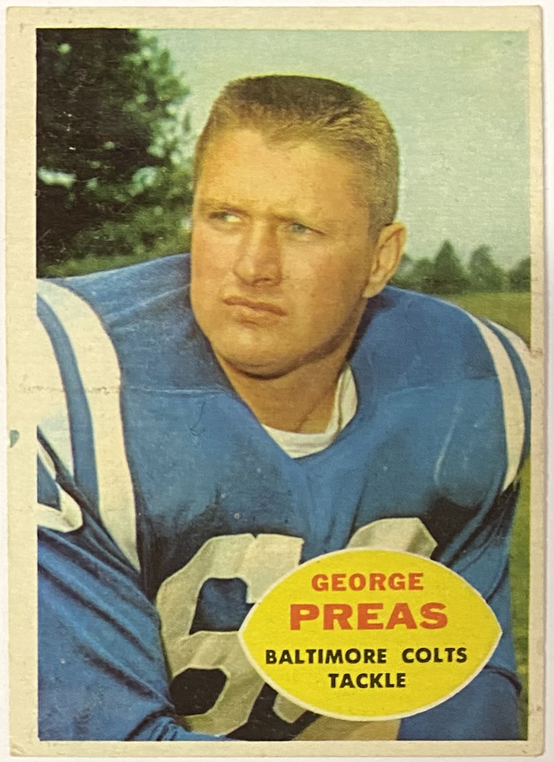 George Preas 1960 Topps Baltimore Colts Football Rookie Card – KBK Sports