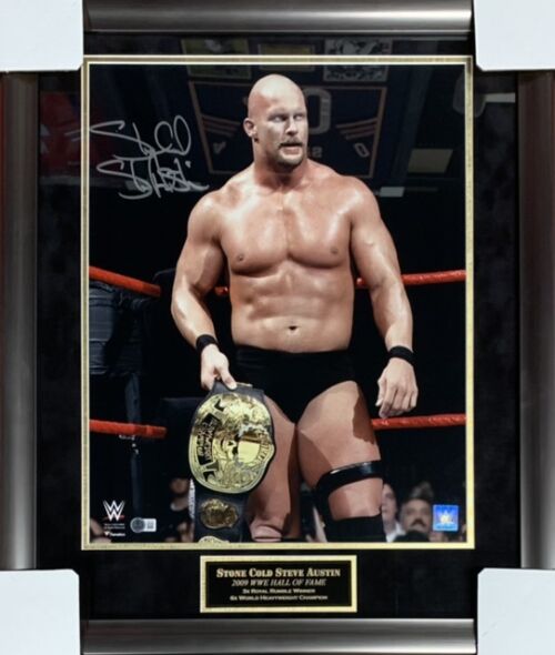 "Stone Cold" Steve Austin Autographed "WWE Hall of Fame" 20x24