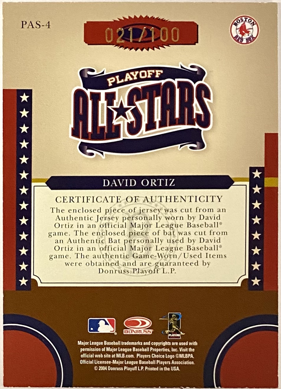 David Ortiz Game Worn Jersey Baseball Card