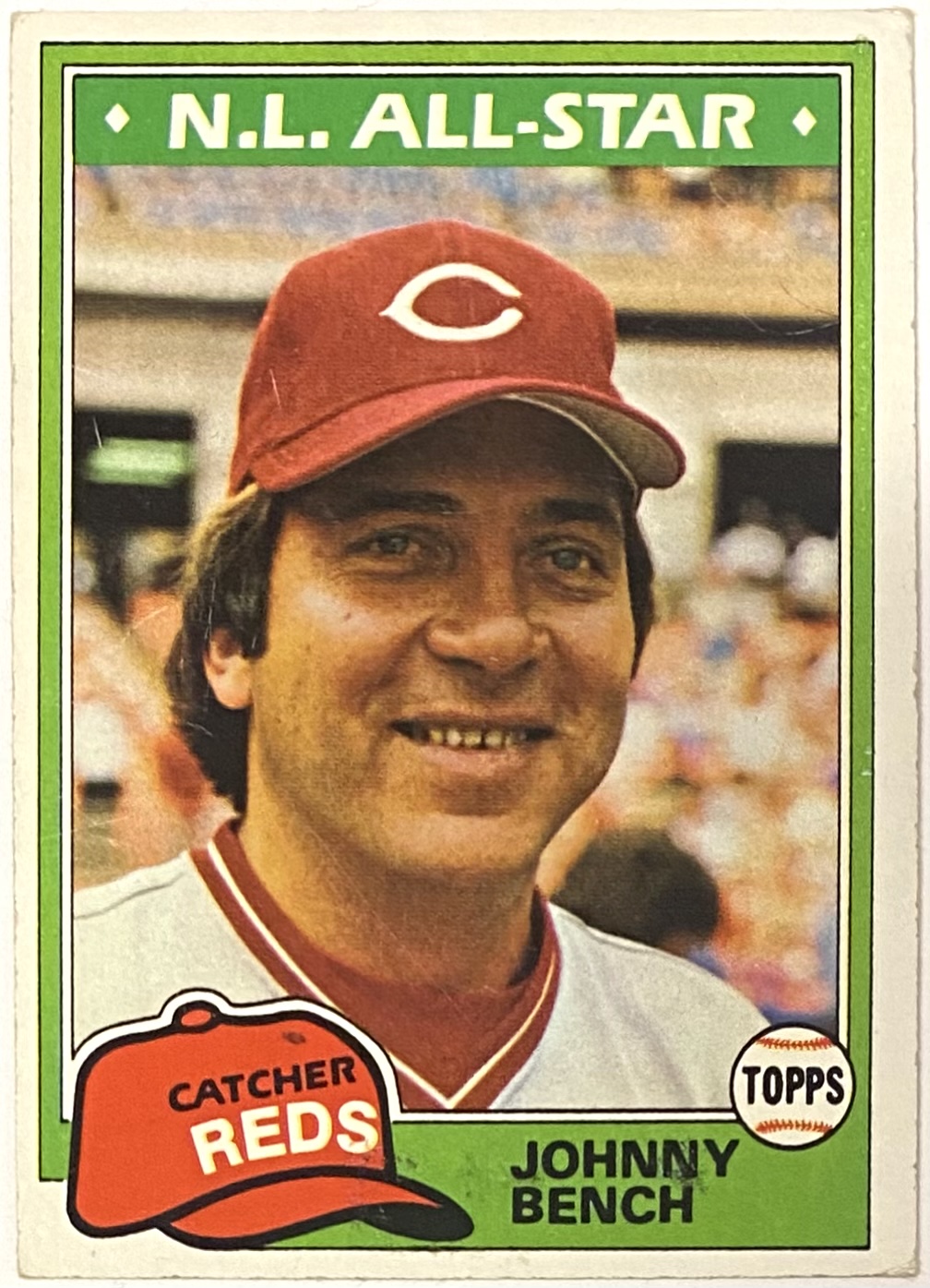 Johnny Bench 1981 Topps Cincinnati Reds Baseball Card (HOF) – KBK