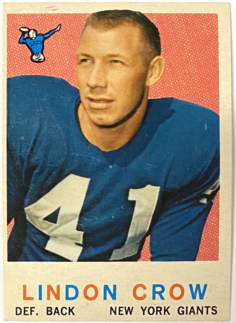 Lindon Crow 1959 Topps New York Giants Football Card – KBK Sports