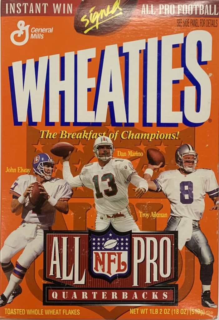 John Elway, Dan Marino & Troy Aikman All-Pro Quarterbacks Full Wheaties ...