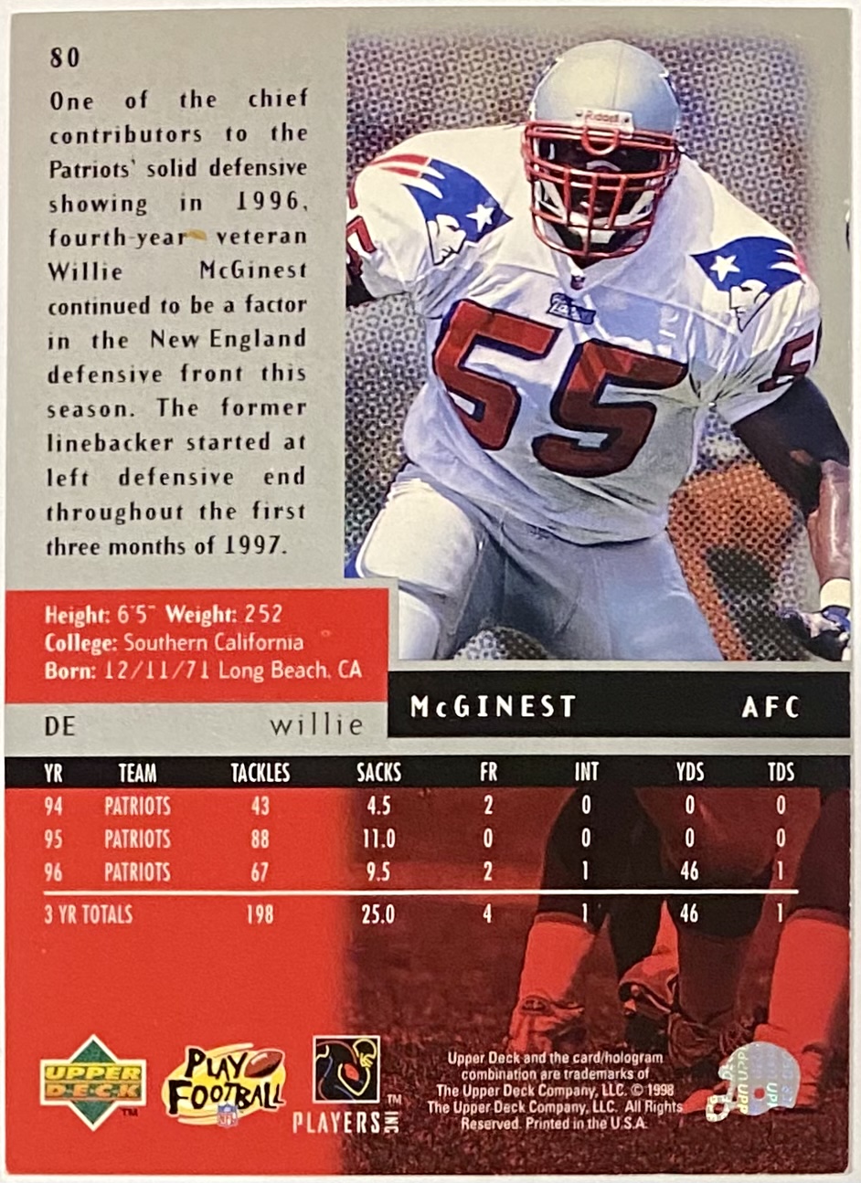 New England Patriots - 1997: Willie McGinest at the 1997 NFL Pro