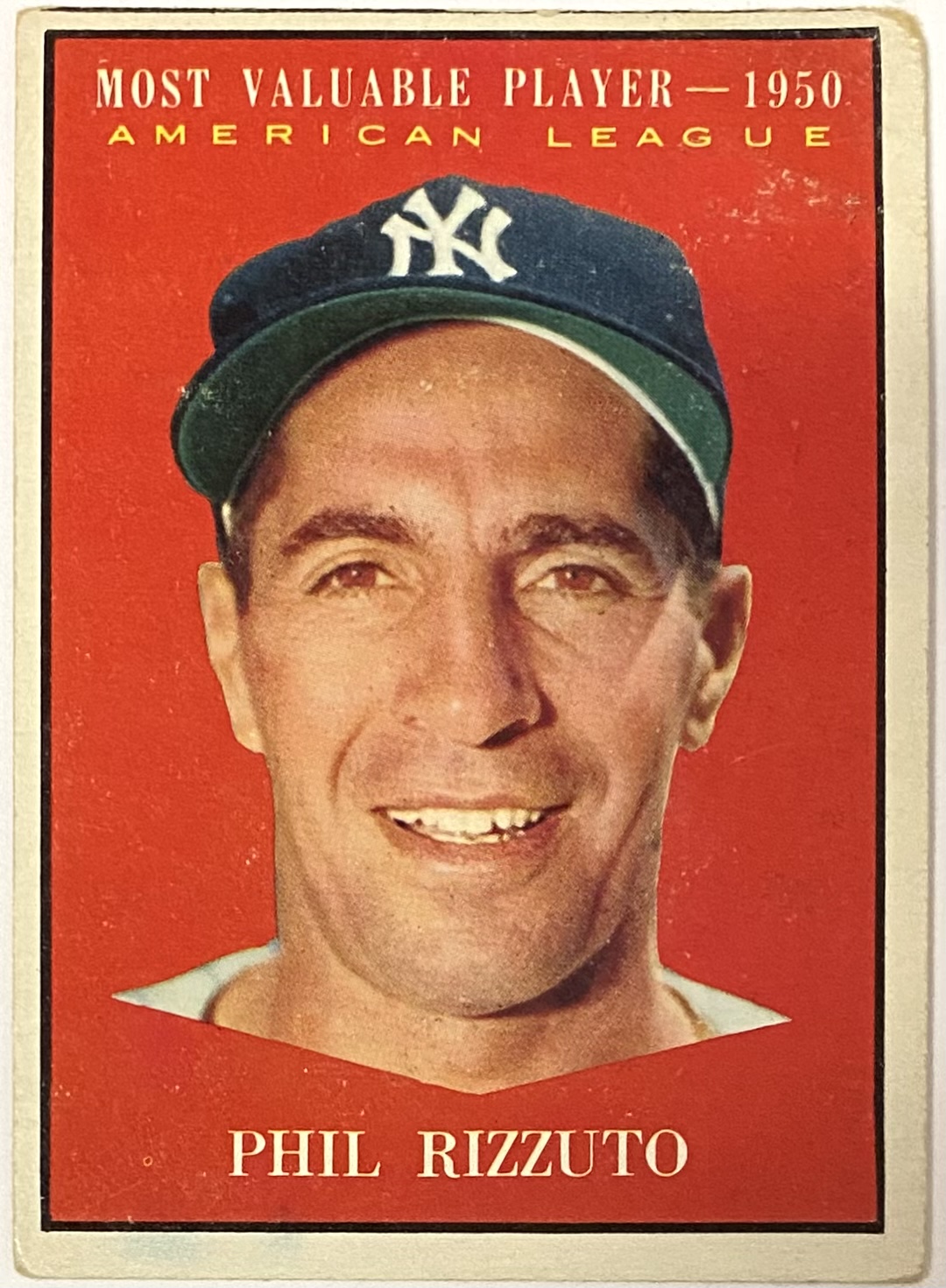 Phil Rizzuto 1961 Topps New York Yankees Baseball Most Valuable Player Card  (HOF) – KBK Sports