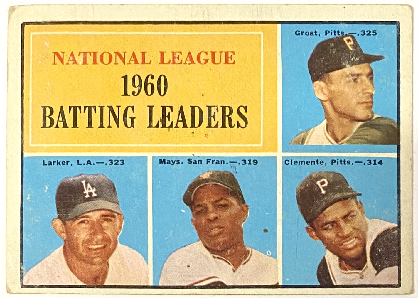 Willie Mays & Roberto Clemente 1961 Topps National League Batting