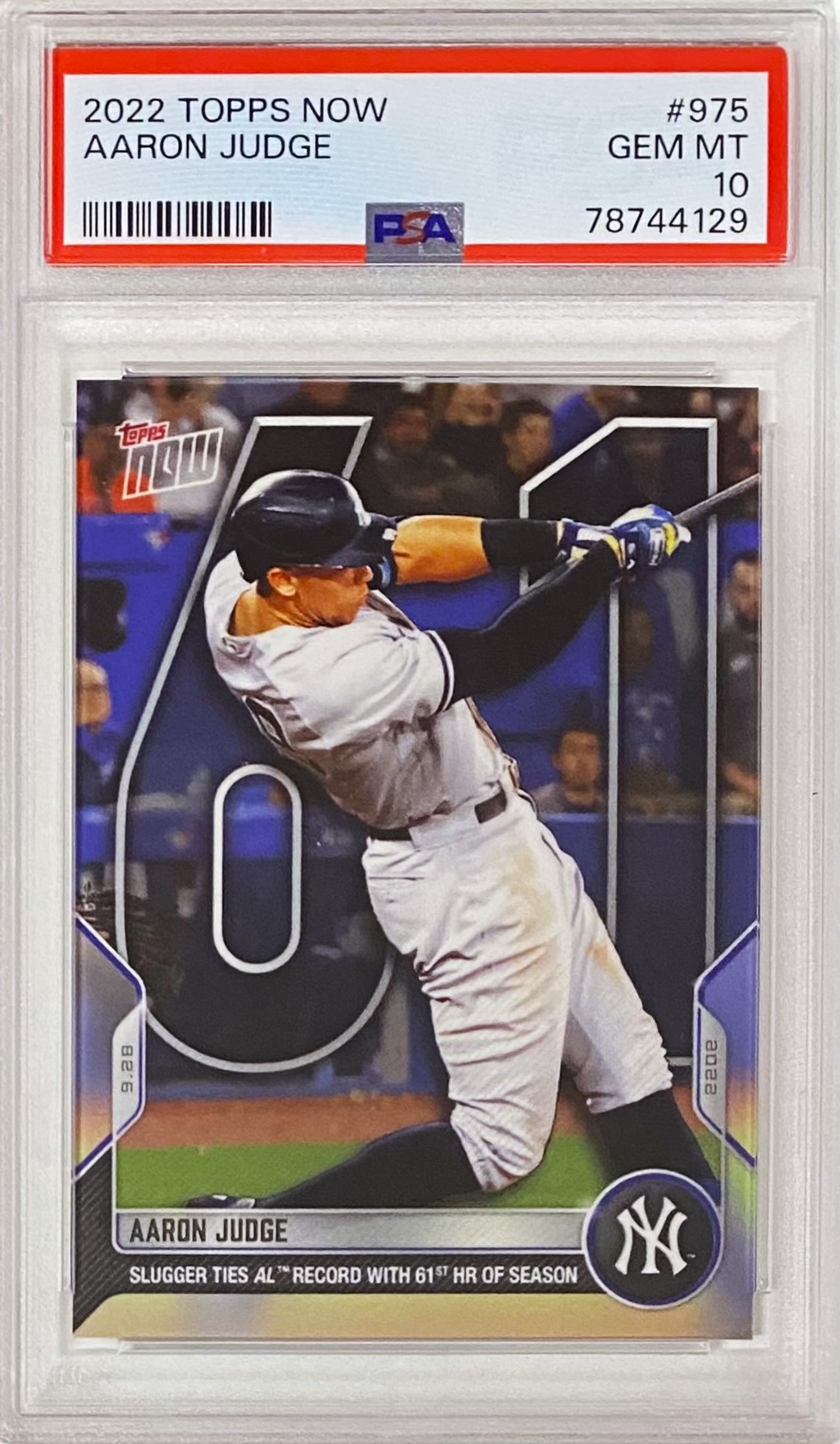 Aaron Judge 2022 Topps Now New York Yankees Baseball 