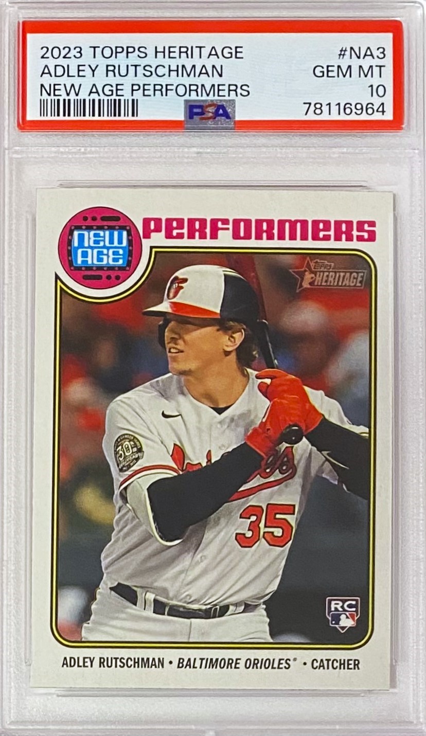 Adley Rutschman Topps Heritage Baltimore Orioles New Age Performers Retro Graded Rookie