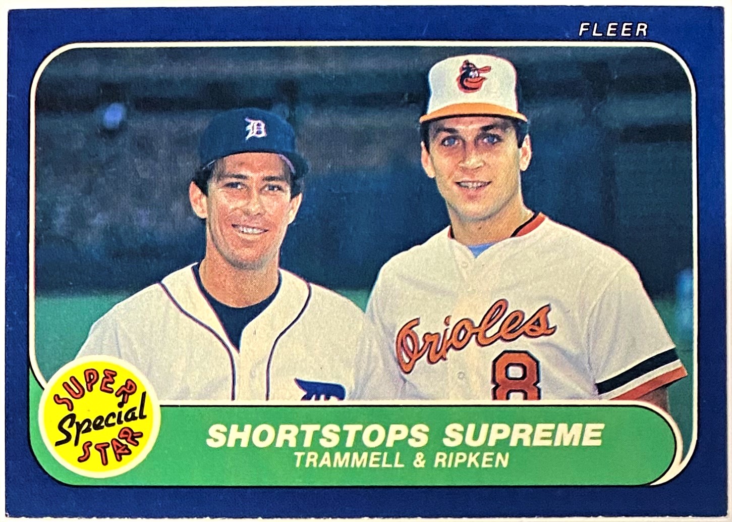 Cal Ripken Jr. & Alan Trammell 1986 Fleer Baseball Shortstops Supreme Card  (HOF) – KBK Sports