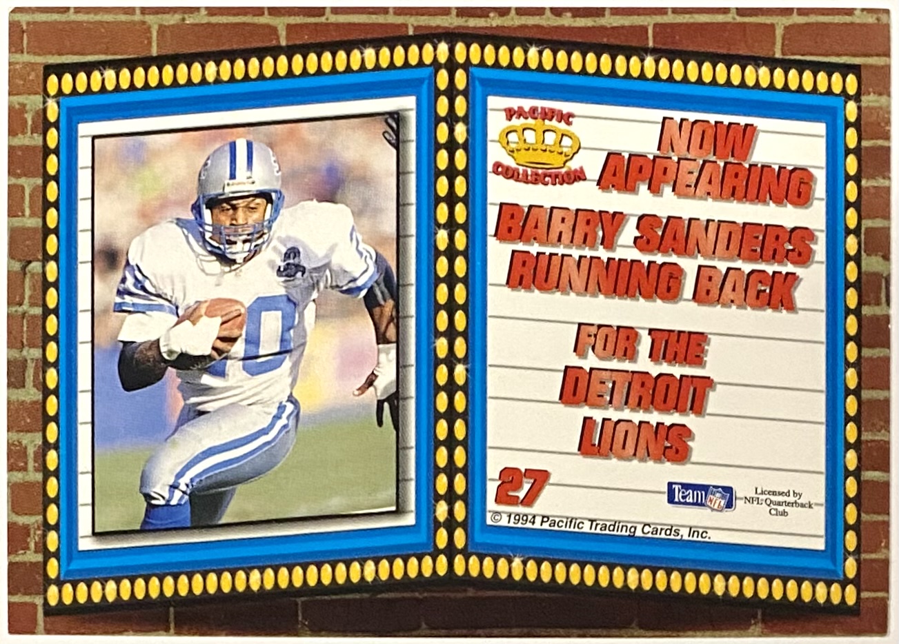 Barry Sanders 1994 Pacific Crown Collection Detroit Lions Marquee Prisms  Football Card – KBK Sports