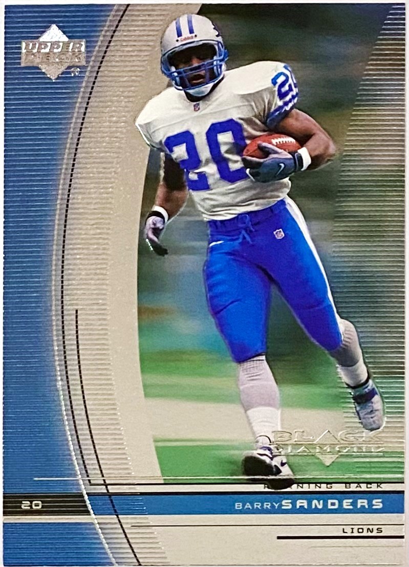 Barry Sanders 1999 Upper Deck Detroit Lions Football Black Diamond Card ...