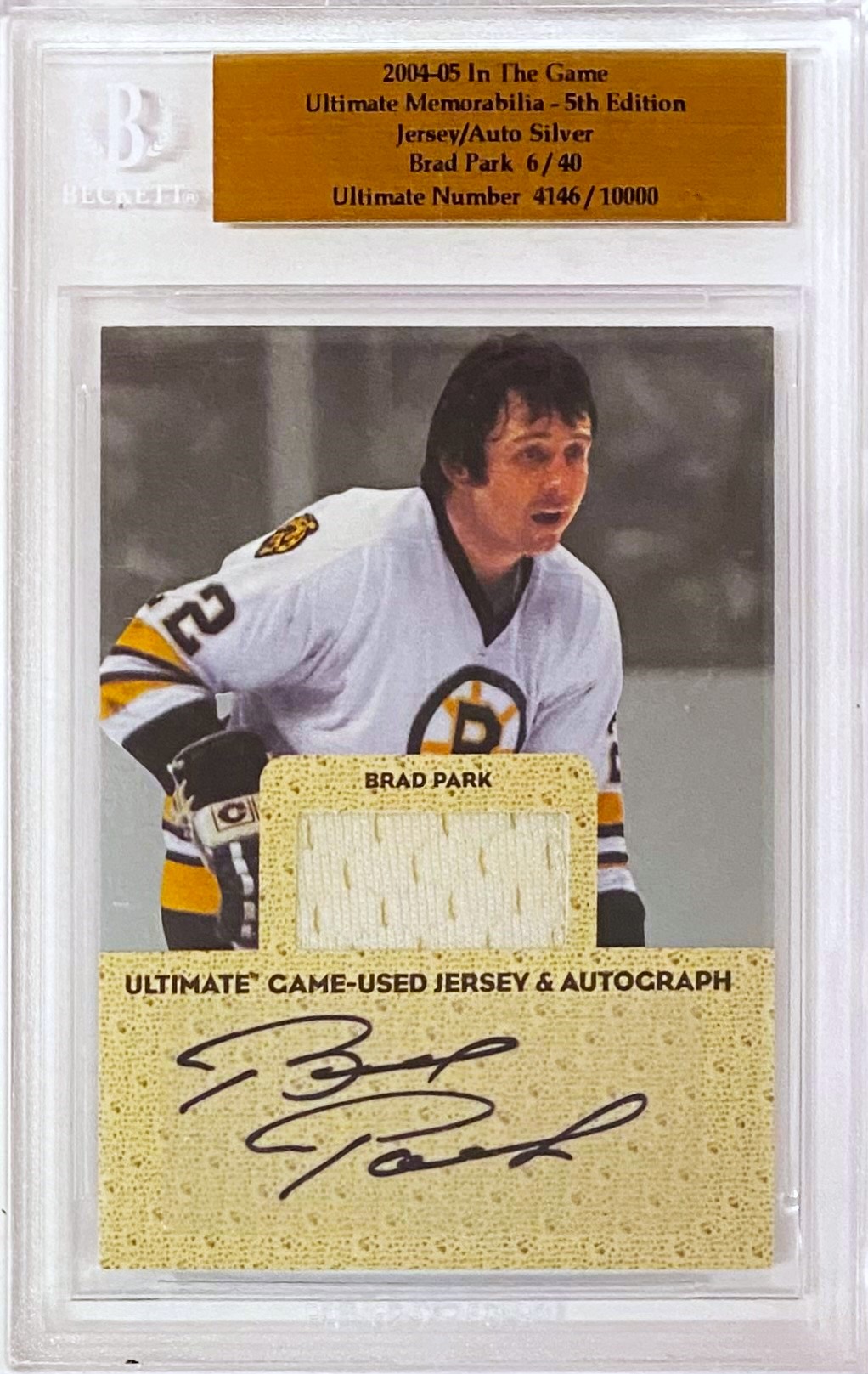 Brad Park Autographed 2004-05 In The Game Boston Bruins Hockey Ultimate ...