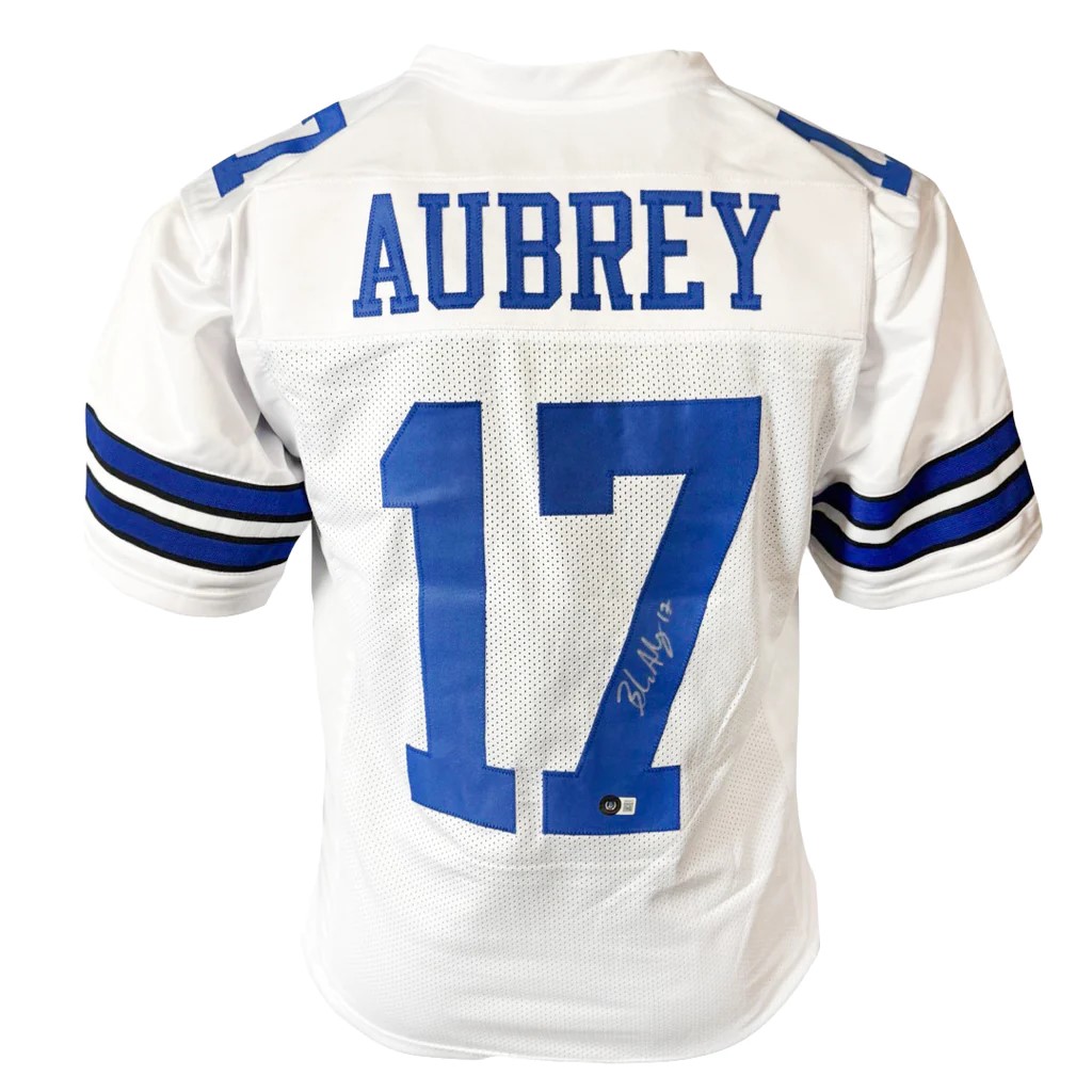 Brandon Aubrey Autographed Dallas Cowboys Custom White Jersey – KBK Sports