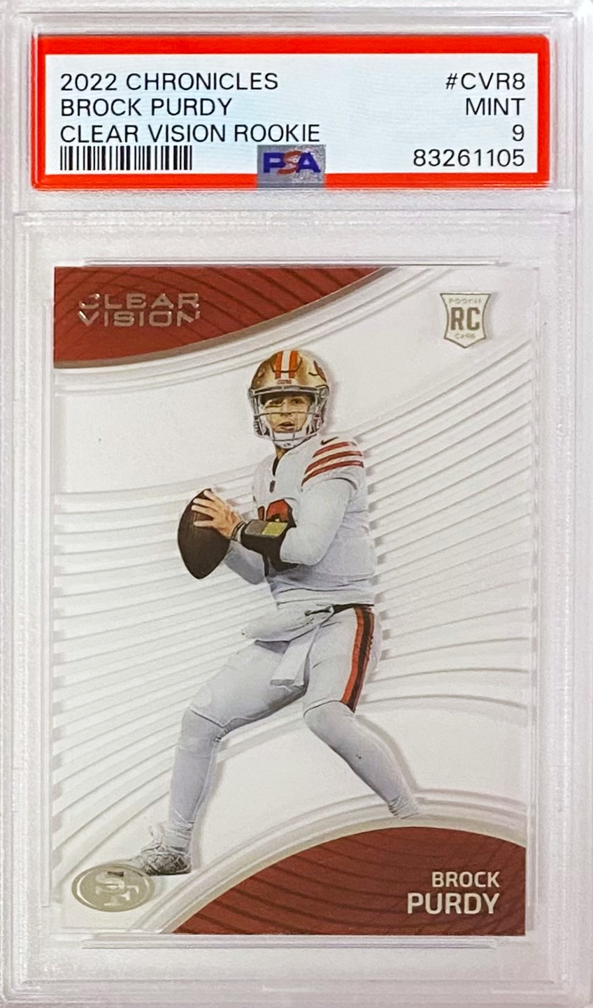 Brock Purdy 2022 Panini Chronicles Clear Vision Football San Francisco  49ers Graded Rookie Card (Grade 9 PSA) - KBK Sports