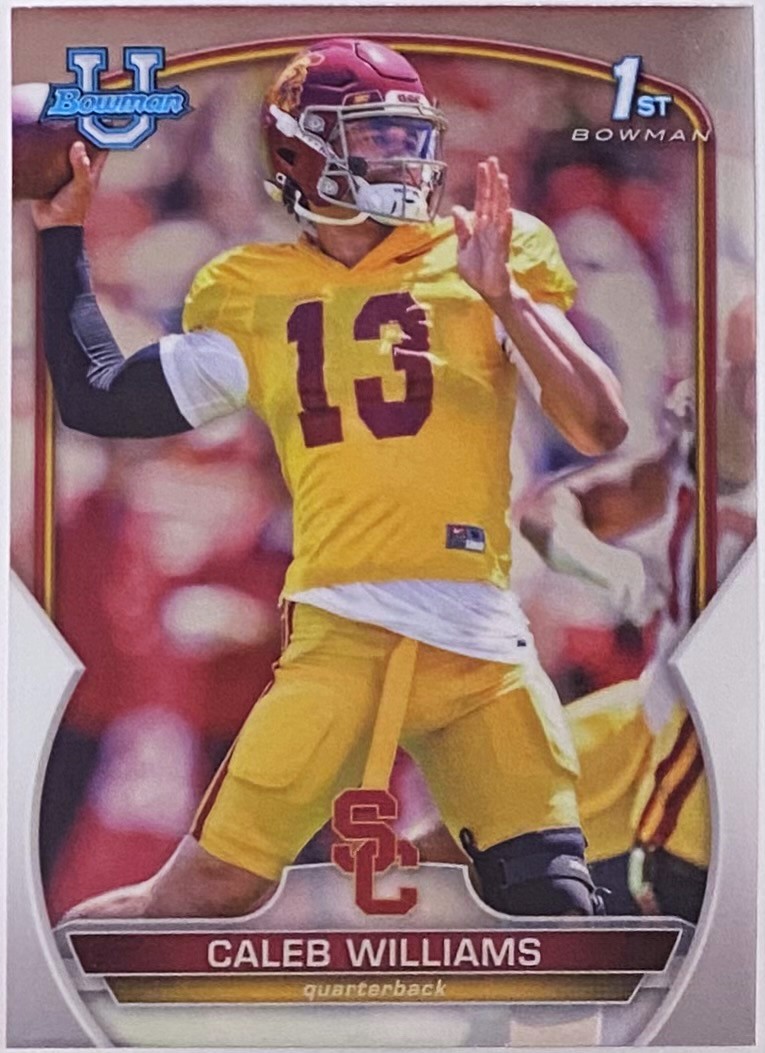 Caleb Williams 2022 Bowman University Chrome USC Trojans Football