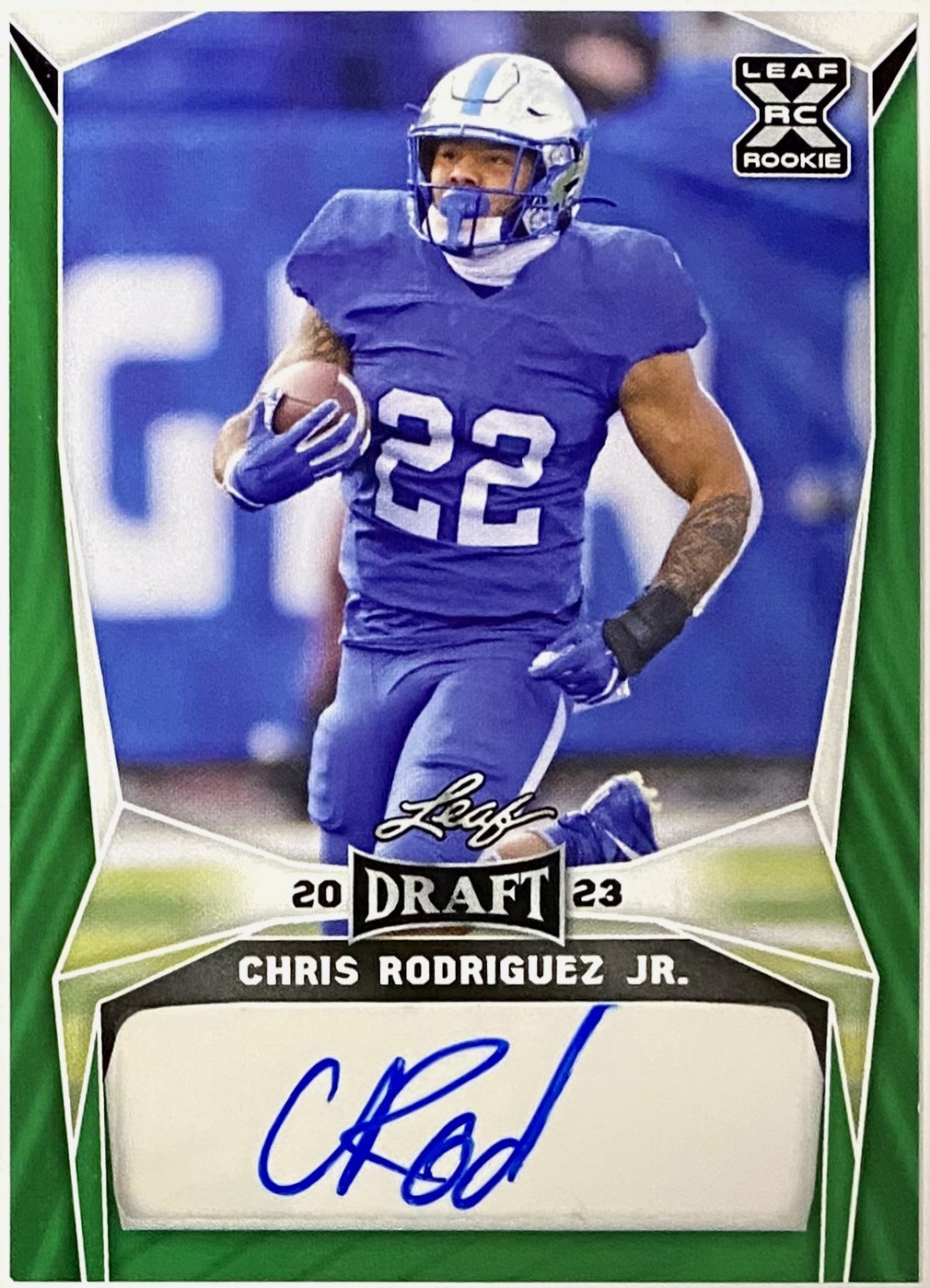 Chris Rodriguez Jr. Autographed 2023 Leaf Draft Kentucky Wildcats