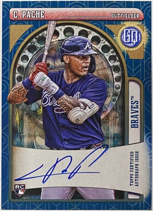 Cristian Pache Autographed 2012 Topps Gypsy Queen Atlanta Braves Blue Numbered Baseball Rookie Card (#41/99)