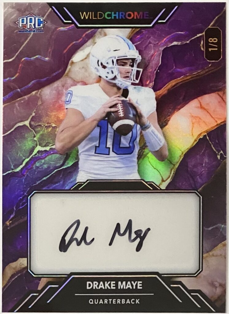 Drake Maye Autographed 2023 Wild Card Chrome North Carolina Tar Heels ...