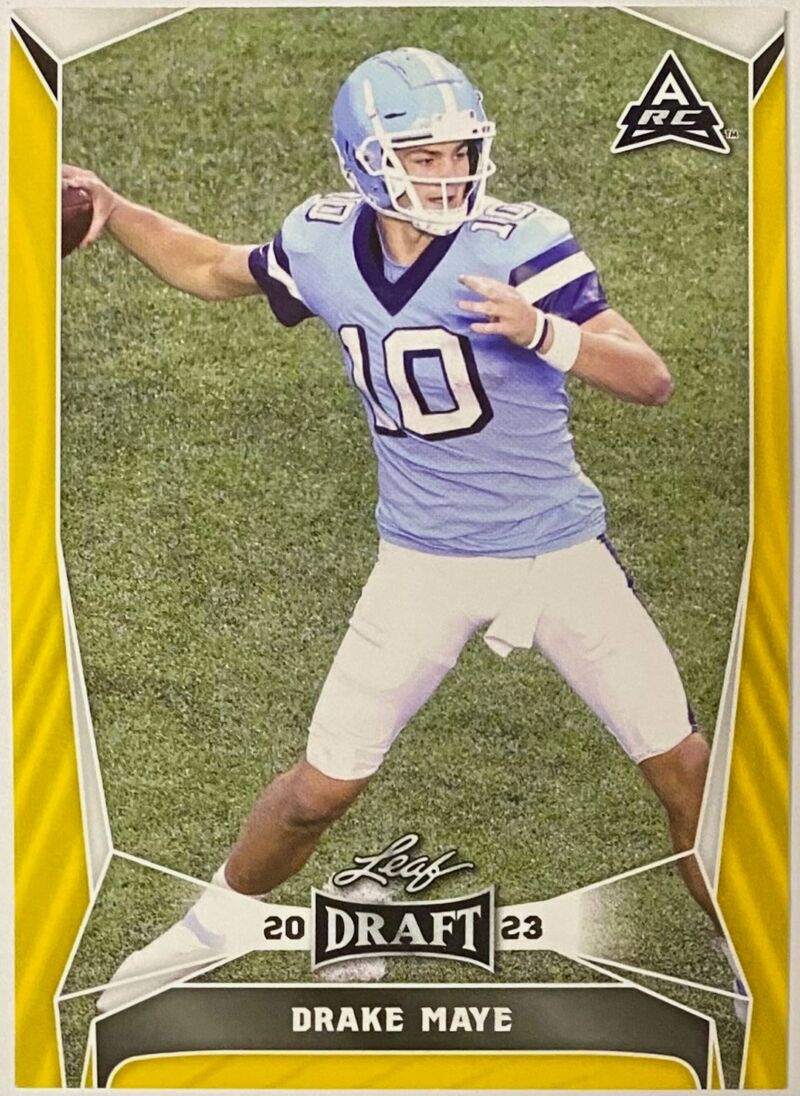 Drake Maye 2023 Leaf Draft North Carolina Tar Heels Football Gold ...