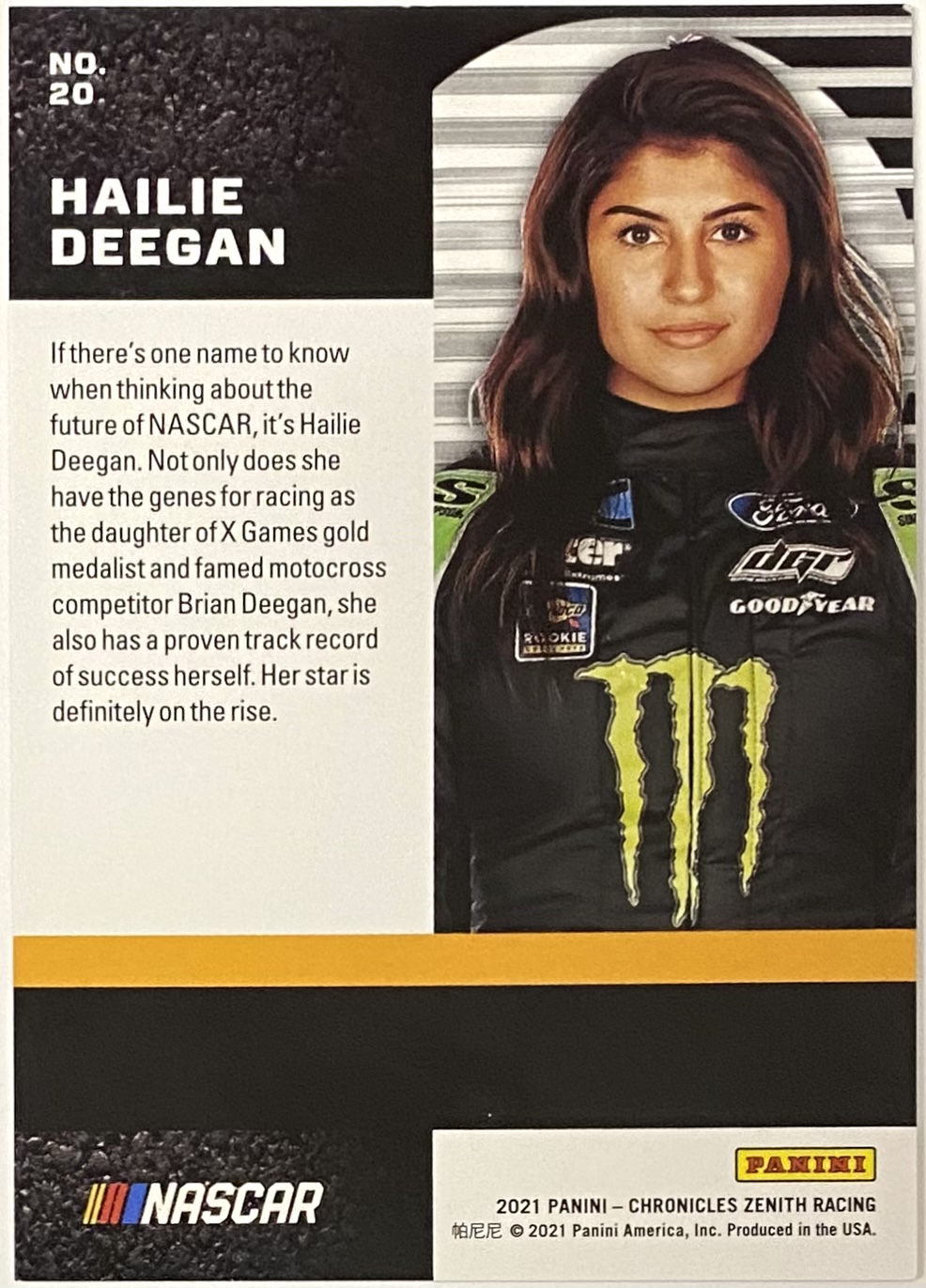 Hailie Deegan 2021 Panini Chronicles Zenith Racing Nascar Card Kbk Sports