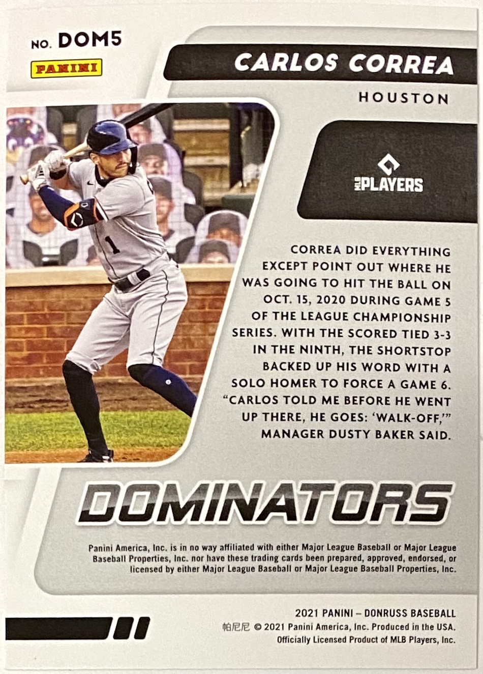 Correa Walk Off (Carlos Correa) Houston Astros - Officially Licensed