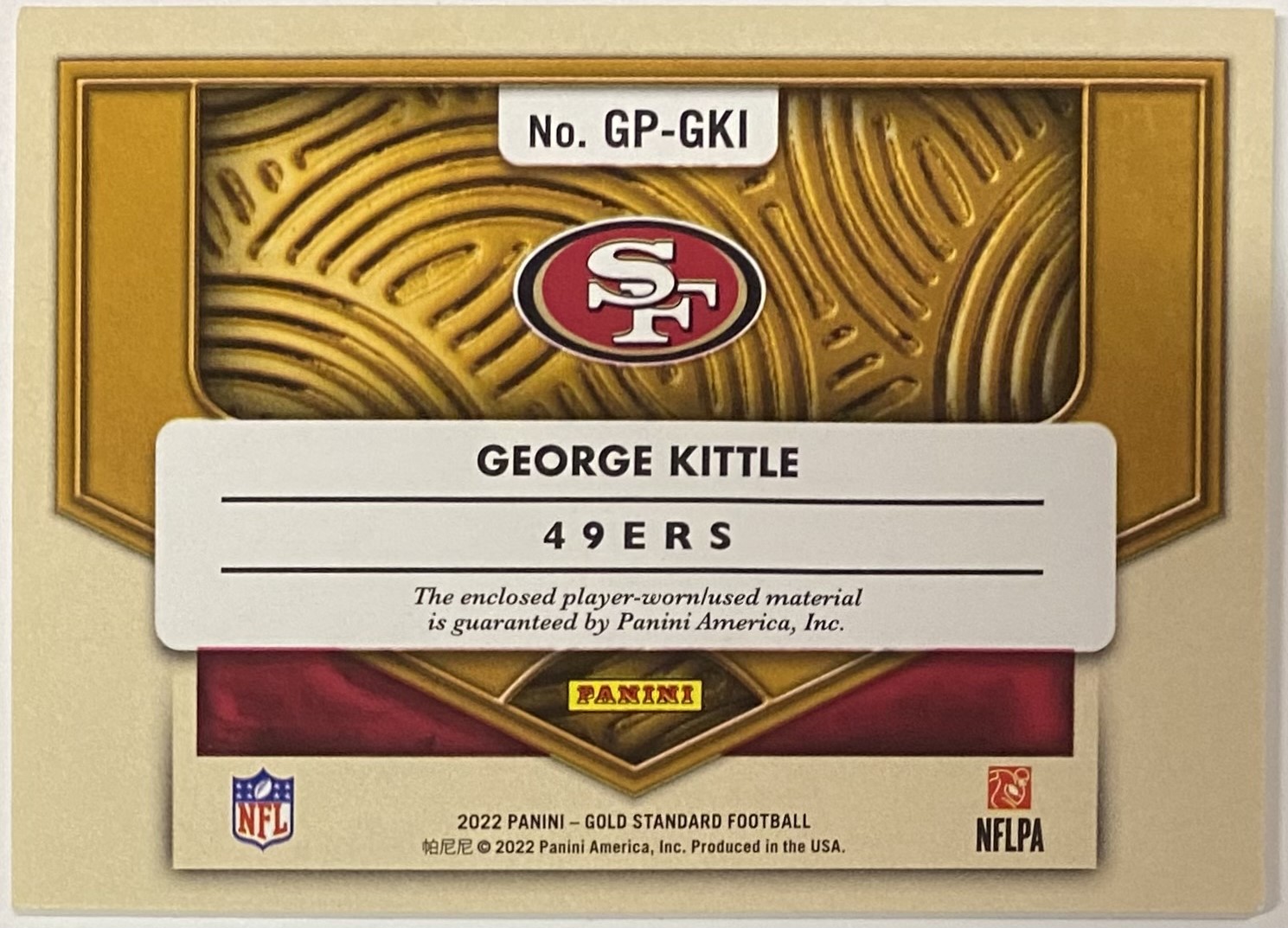 George Kittle 2022 Panini Gold Standard Football San Francisco 49ers 