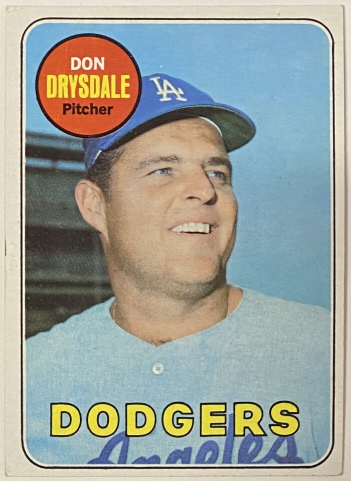 Don Drysdale 1969 Topps Los Angeles Dodgers Baseball Card - KBK Sports