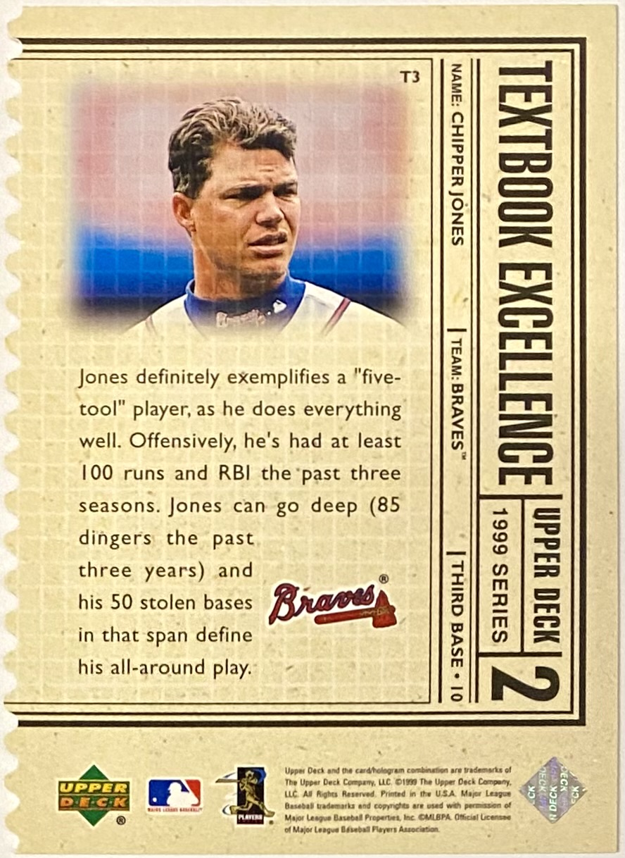 2000 Upper Deck Chipper Jones - Baseball Card