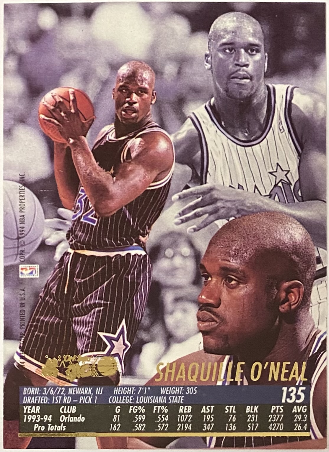 Shaquille O'Neal 1994-95 Fleer Ultra card outlet