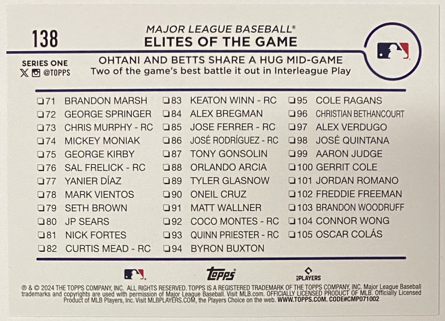 Shohei Ohtani & Mookie Betts 2024 Topps Baseball Elites of the Game