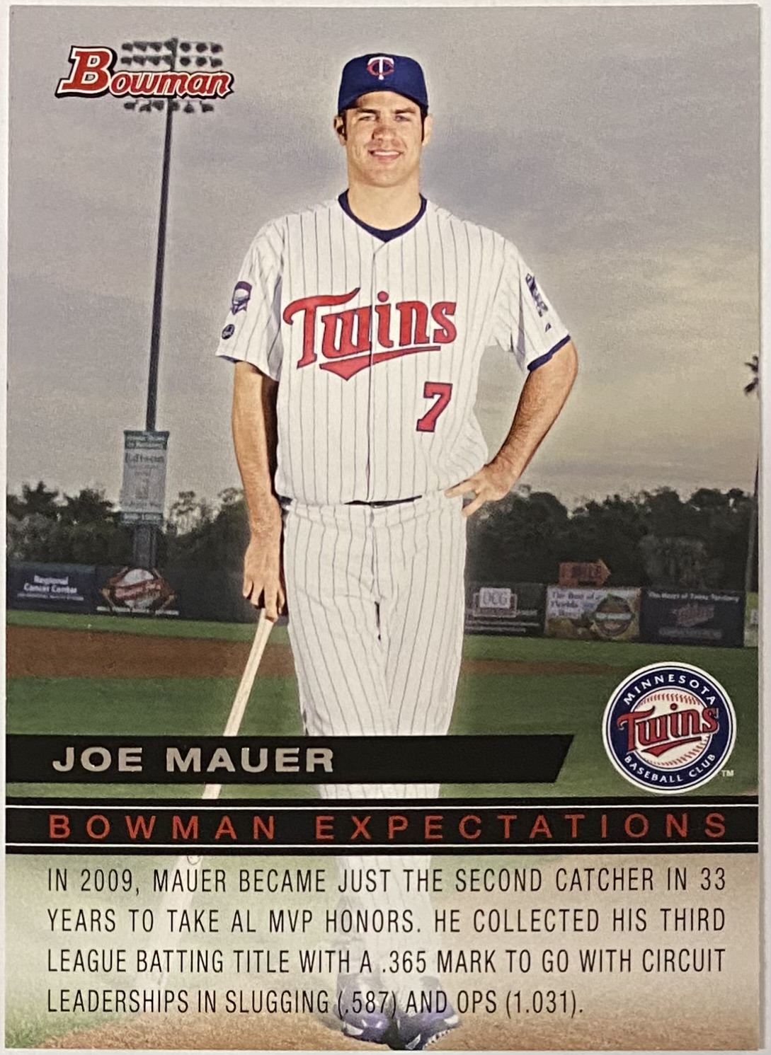 Joe Mauer & Buster Posey 2010 Bowman Baseball Expectations Rookie Card ...