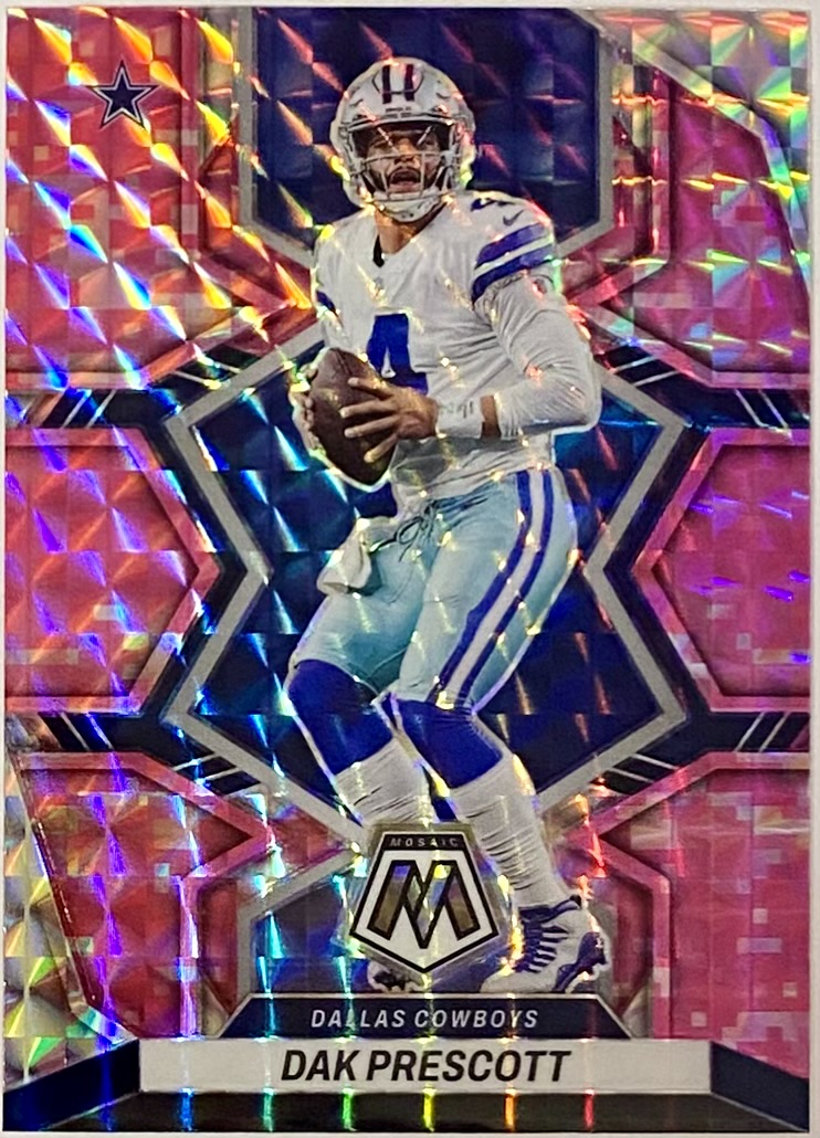 Dak Prescott 2022 Panini Mosaic Football Dallas Cowboys Camo Pink ...