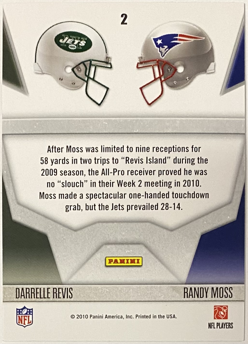 Randy Moss & Darrelle Revis 2010 Panini Gridiron Gear Football Crash ...