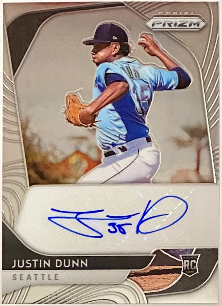 Justin Dunn Autographed 2020 Panini Prizm Baseball Seattle Mariners 