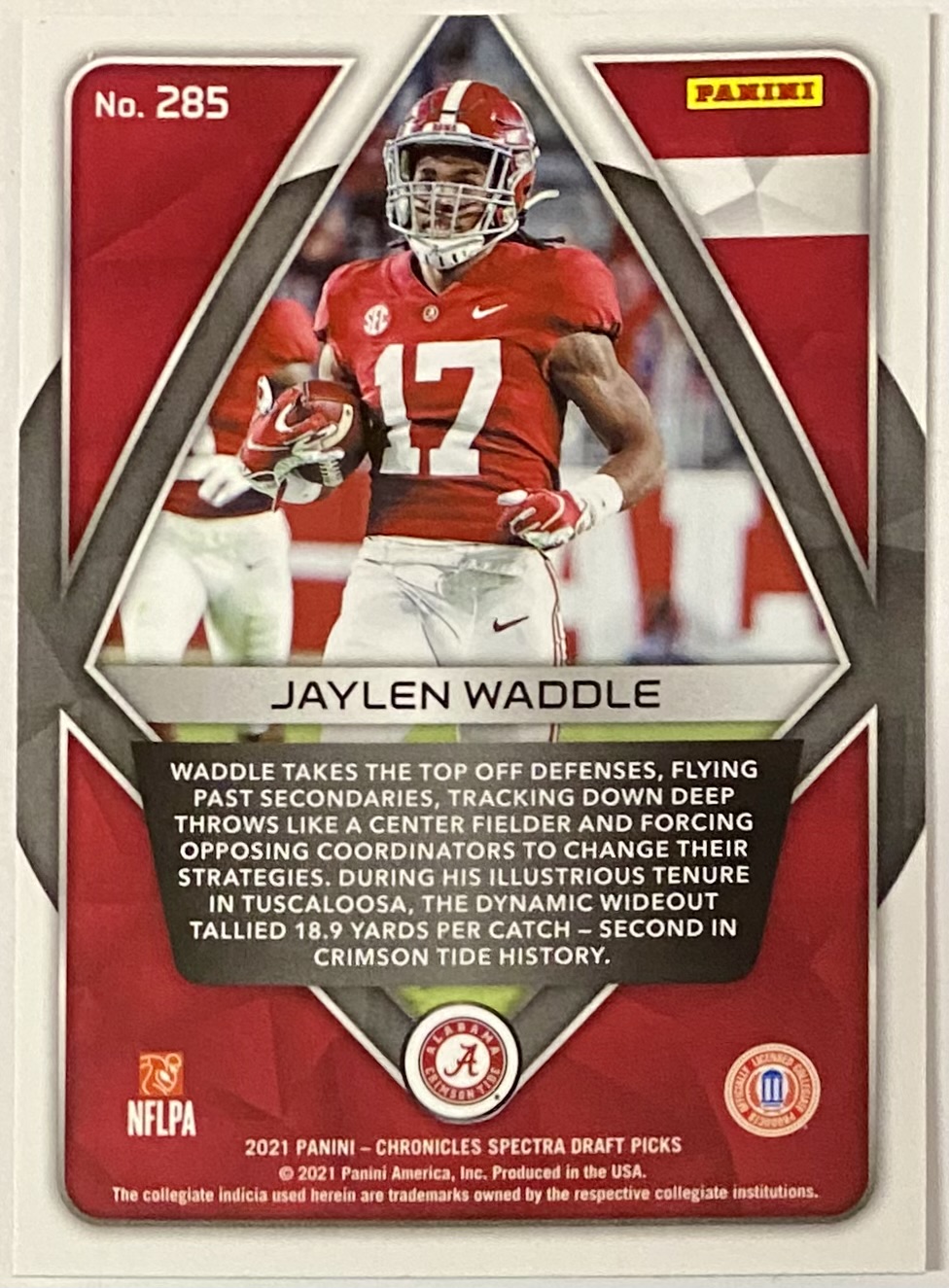 Jaylen Waddle 2021 Panini Chronicles Spectra Draft Picks Football ...