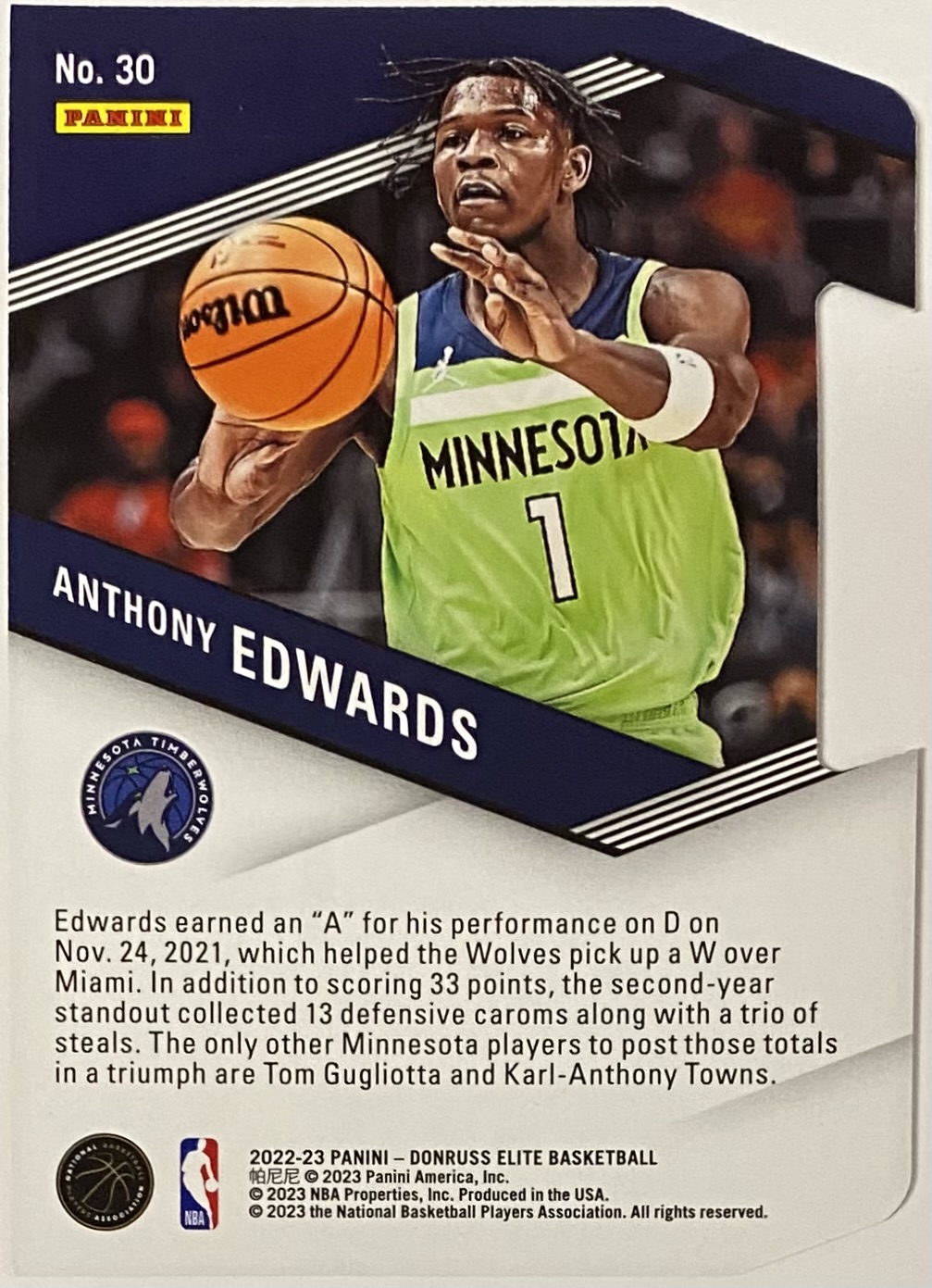 2022-23 Donruss Elite Anthony Edwards - その他