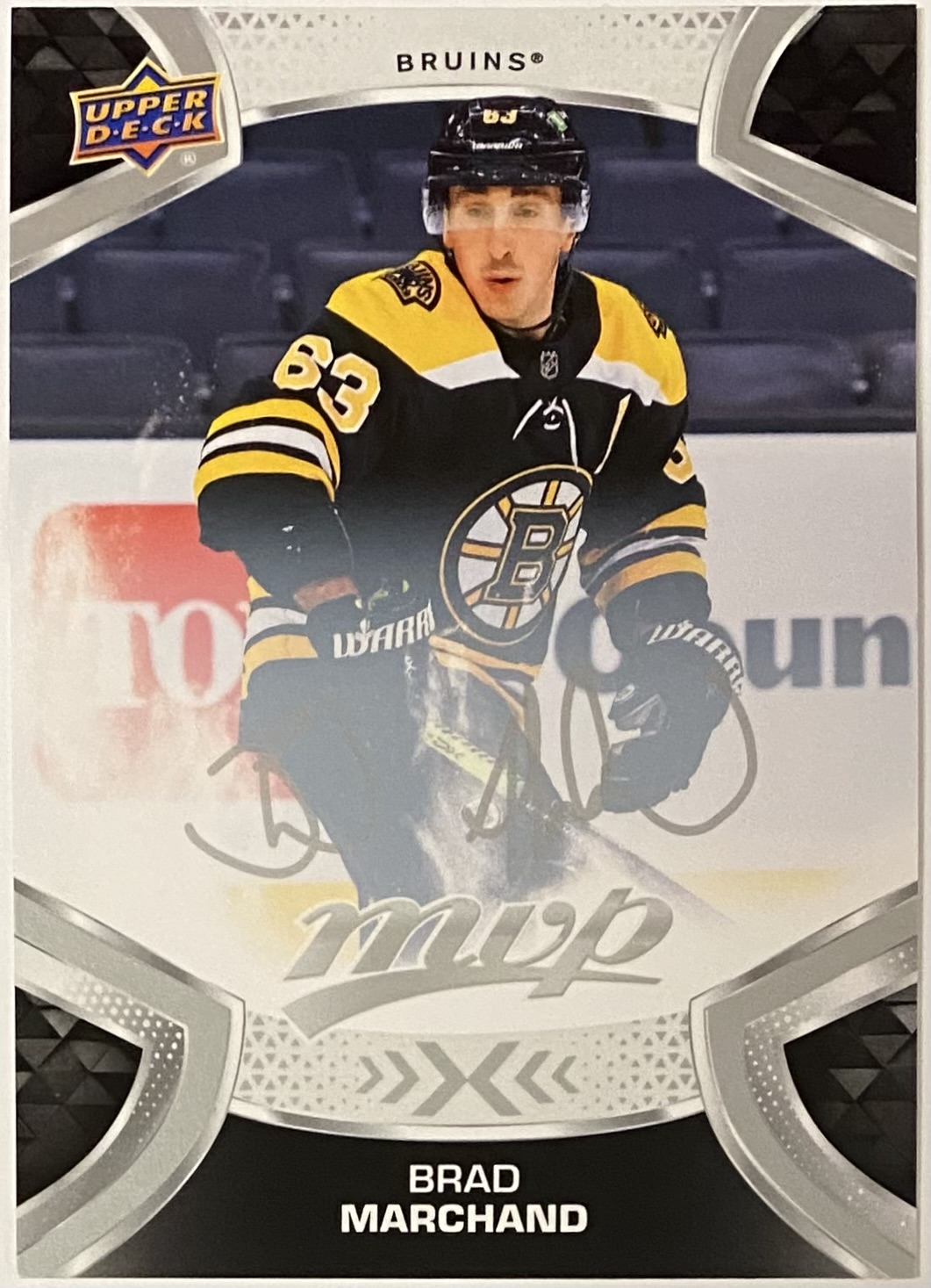 Brad Marchand 2021-22 Upper Deck MVP Hockey Boston Bruins Silver Script ...