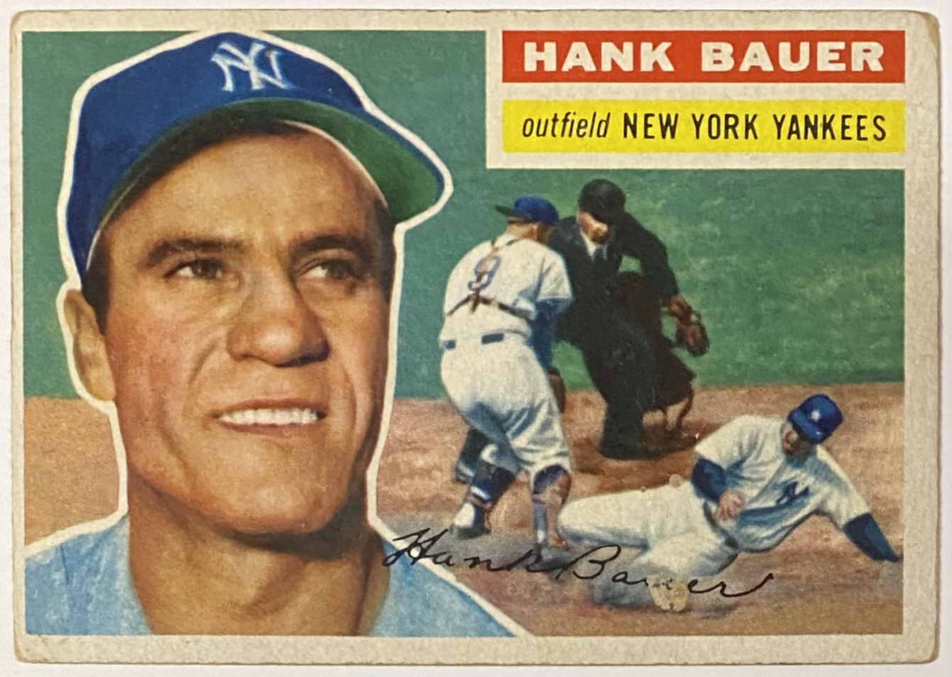 Hank Bauer 1956 Topps New York Yankees Baseball Card – KBK Sports