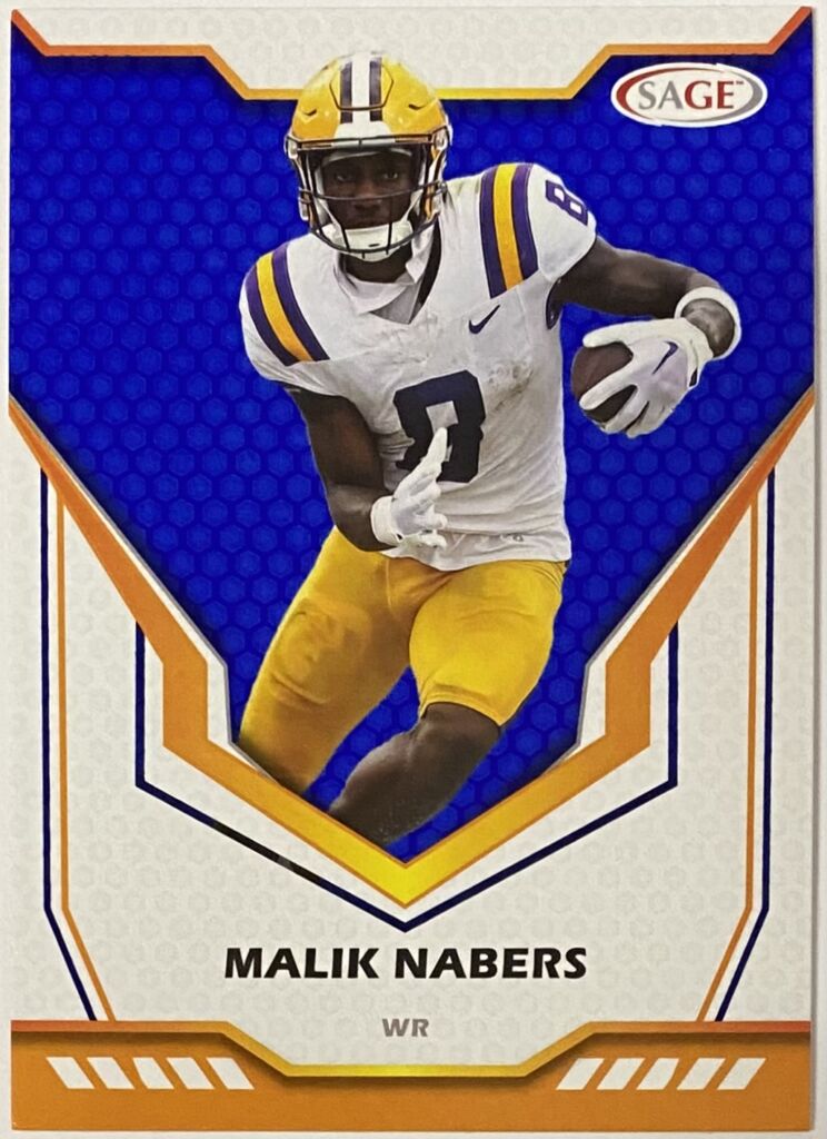 Malik Nabers 2024 Sage LSU Tigers Football Blue Rookie Card - KBK Sports