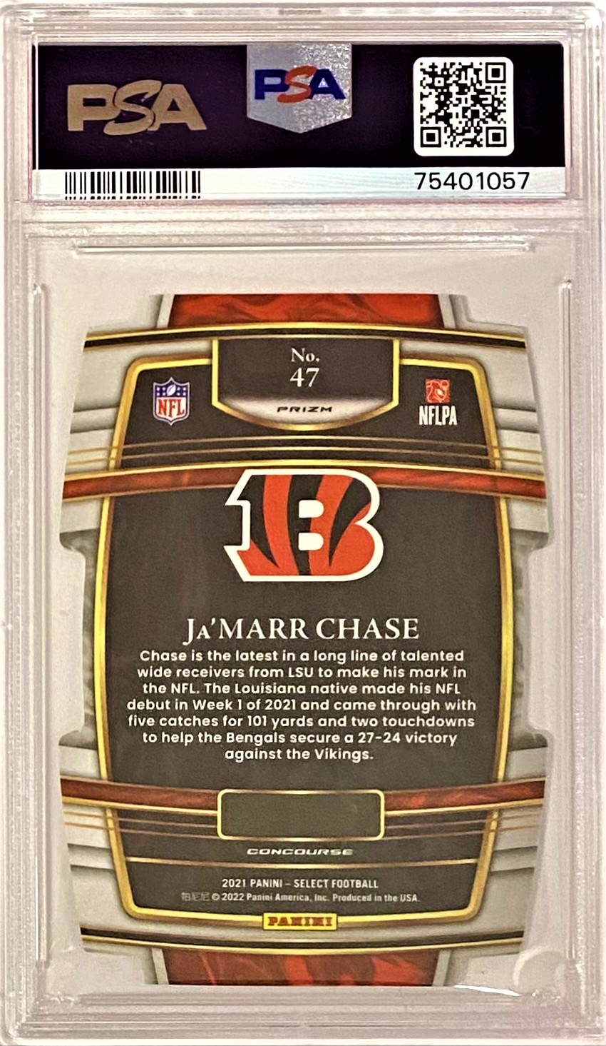 Ja'marr shops Chase 2021 Select Die Cut Club Level Silver Prizm RC Rookie SGC 9