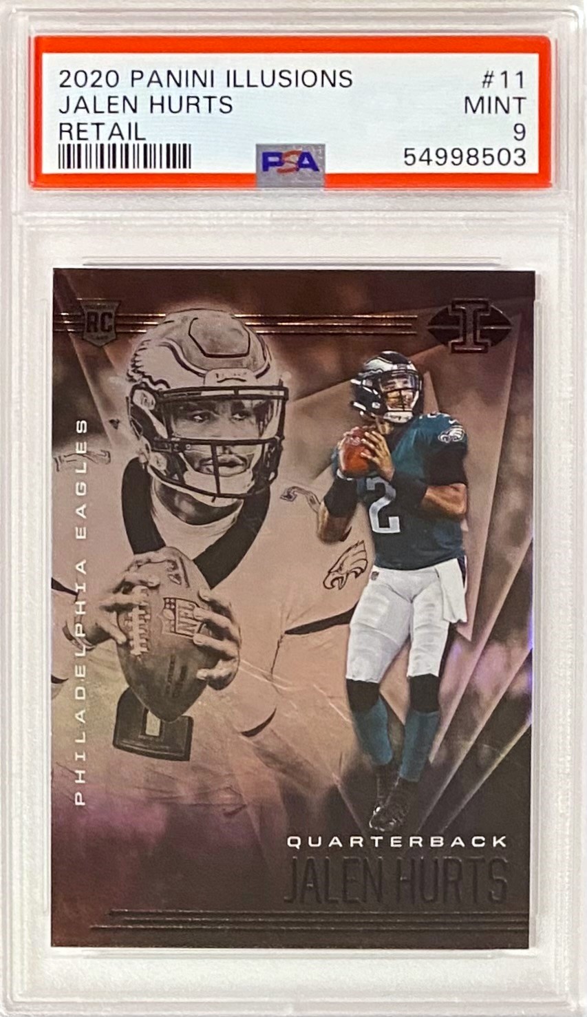 2020 Panini Illusions Retail Jalen Hurts #11 RC Rookie Card factory CSG 10 Eagles