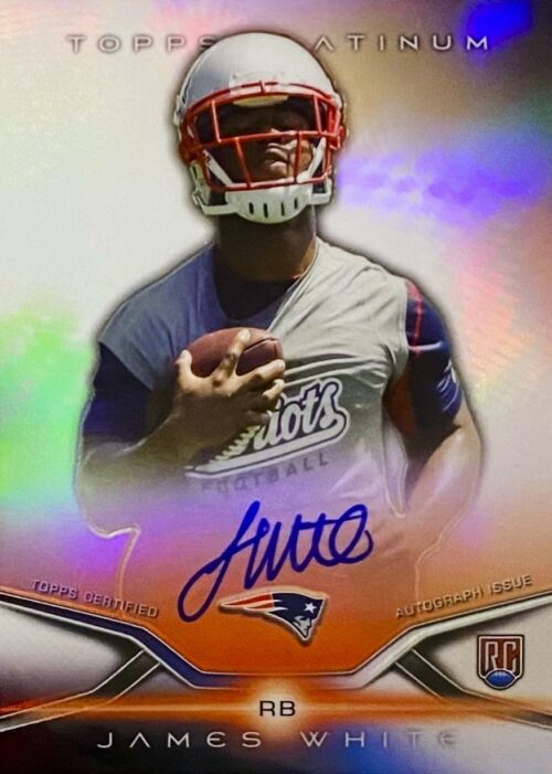 James White Autographed 2014 Topps Platinum Football New England Patriots Rookie Card