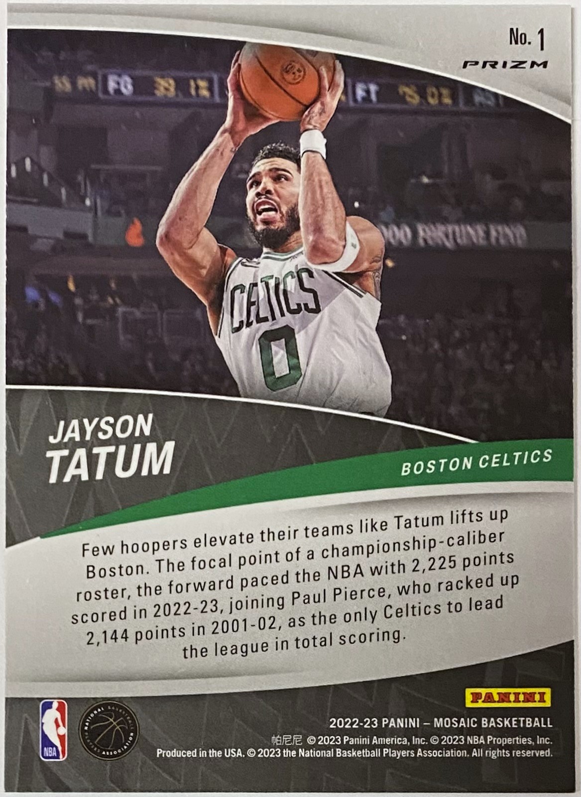 Jayson Tatum Mosaic 2019-2020 Partial Rainbow shops (Silver, Disco, Green, Silver Mosa